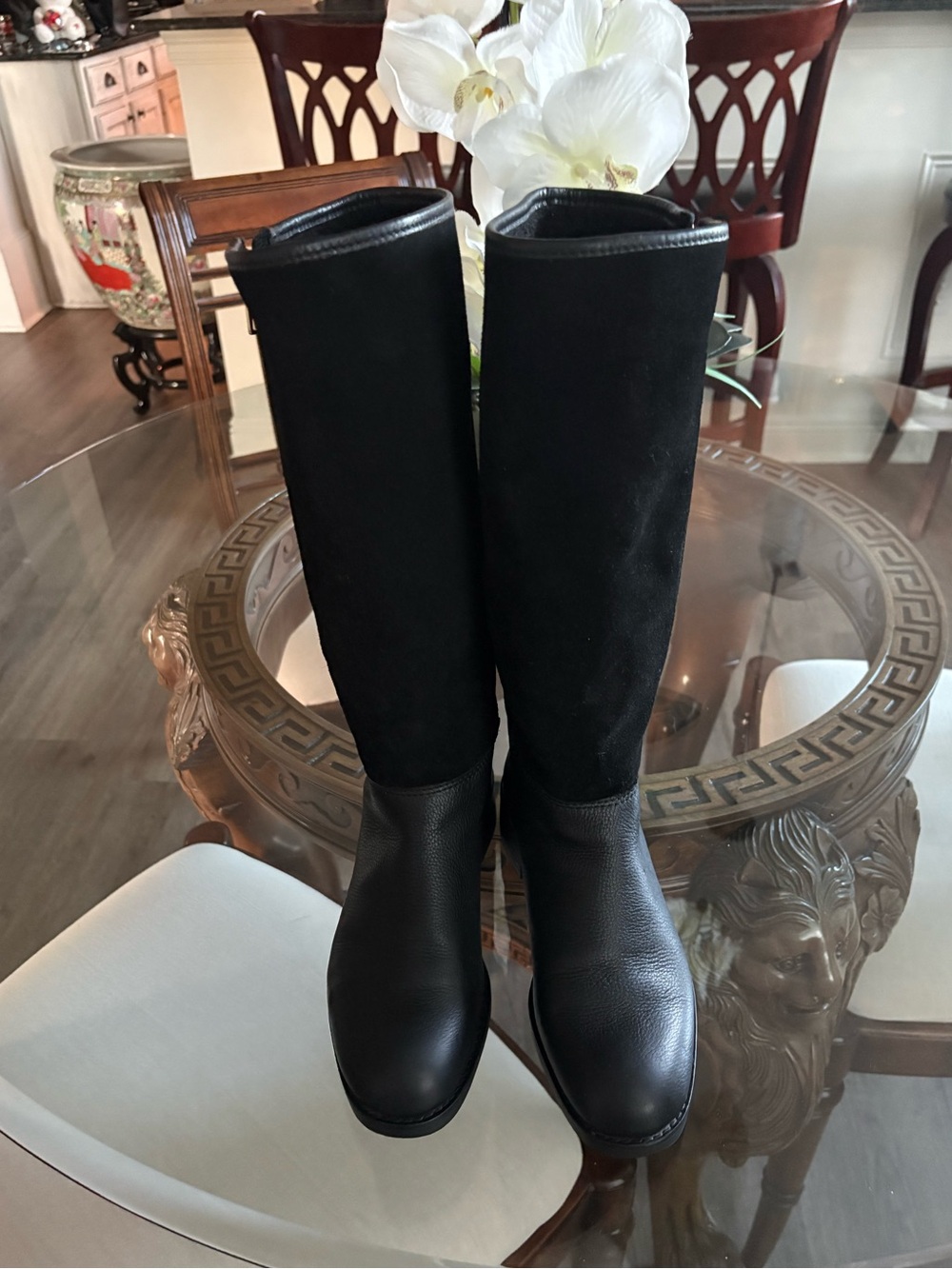 🖤🖤COACH BAILEY SAFARI BLACK LEATHER/SUEDE KNEE HIGH UPPER BOOTS!🖤🖤